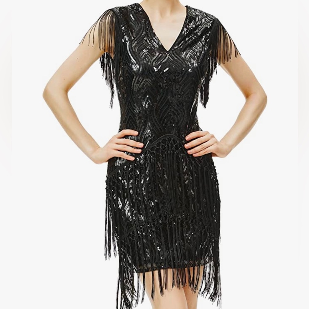 1920’s / Flapper Black Dress (L)